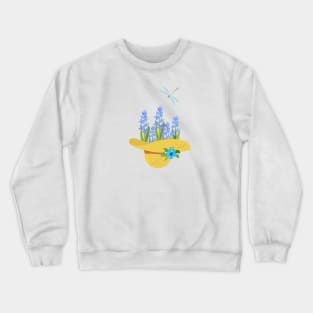 Hyacinths with a straw hat Crewneck Sweatshirt